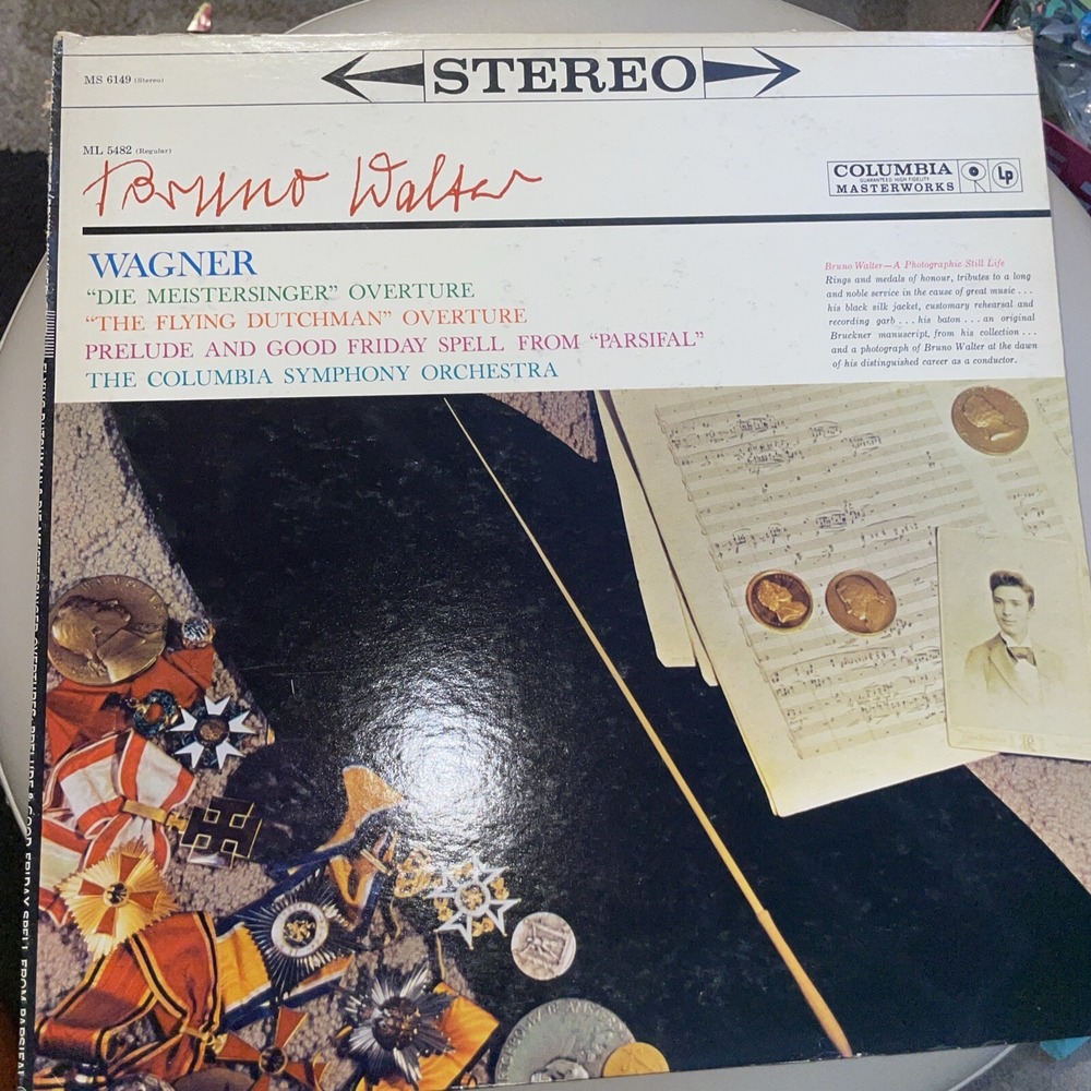 Columbia Masterworks Wagner Bruno Walter Vinyl LP MS 6149 Stereo Good 12" 33RPM